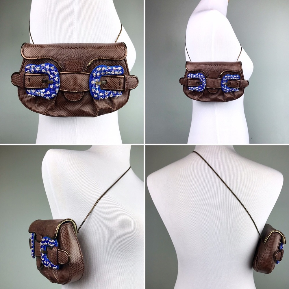 FENDI Brown Karung Blue Buckle Limited Edition Bag - Picture 2 of 8